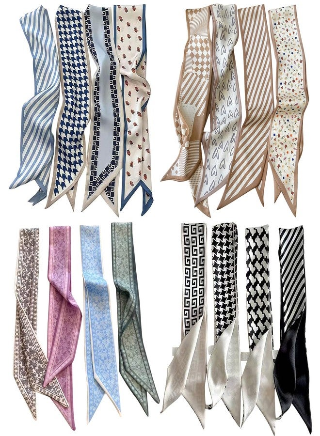MsAnya 8Pcs Fashion Scarves for Women, Multifunctional Boho Scarves Headbands Satin Scarf for Bag Hair Accessories (mixed style, 16 pcs) - Image 1